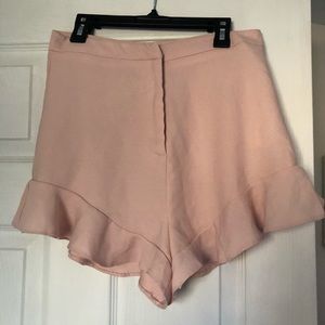 Pink ruffle shorts